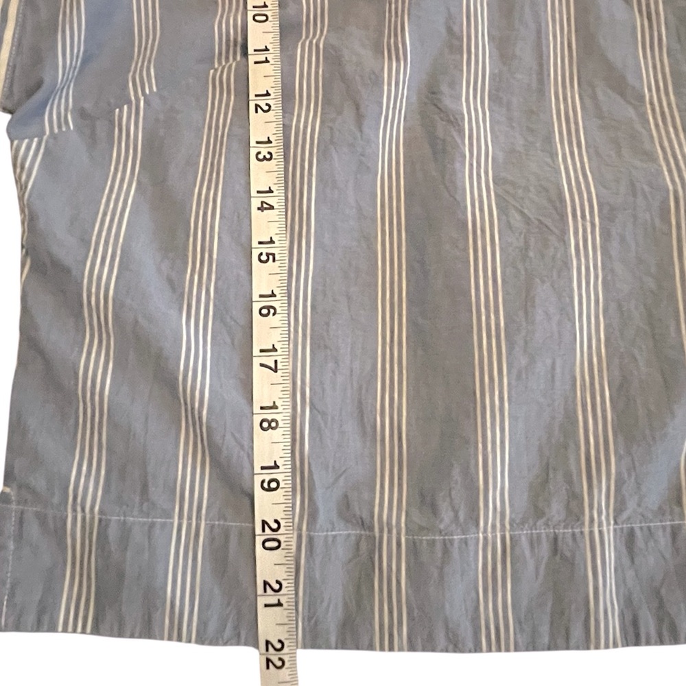 Madewell Blue and White Striped V-Neck Loose Boxy Fit Blouse Sailor Chic Preppy - Picture 9 of 10